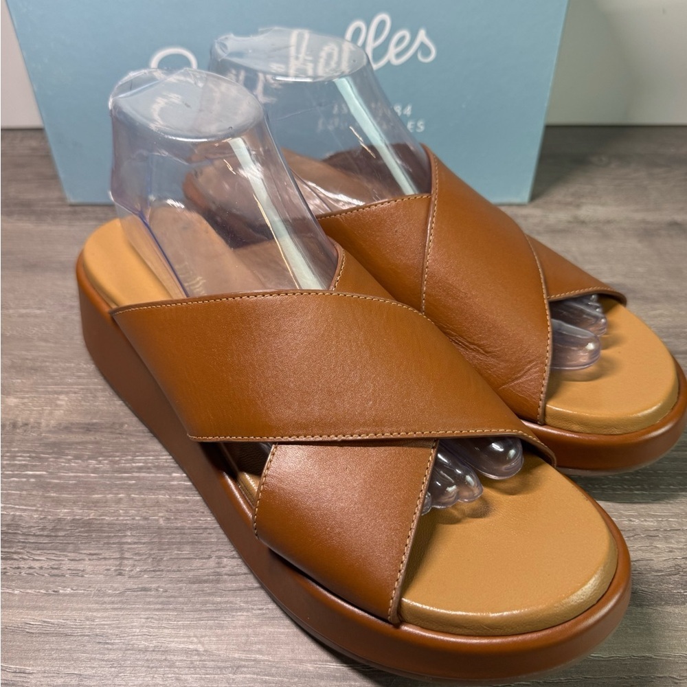 NWOT Seychelles Key Largo Wedge Slide Leather Sandals 10 $129 - Picture 6 of 14
